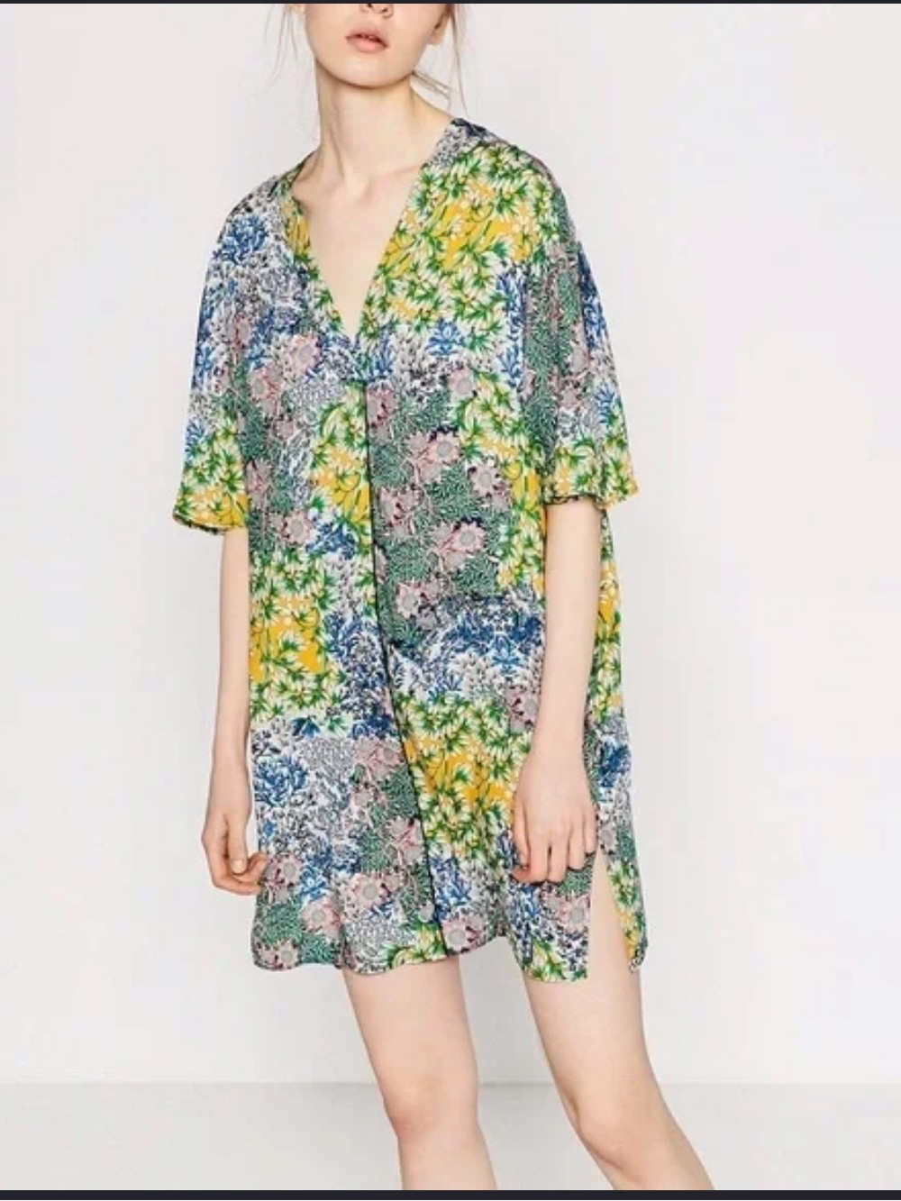 Zara Floral Tunic - Size L (Worn)